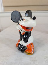 1930s Mickey Mouse Ceramic Bank Figurine 6" Tall