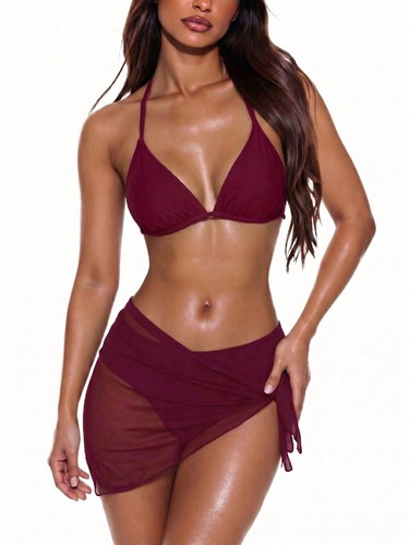 Women burgundy piece - burgundy, 3