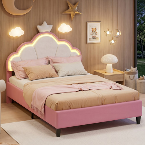 Single size bed - single, velvet
