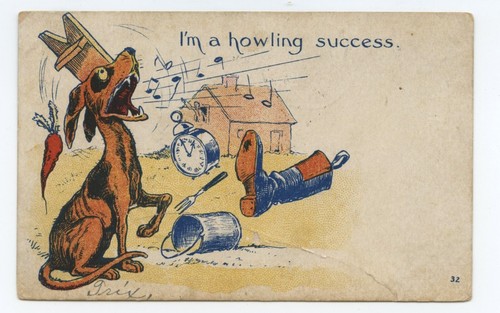 Howling dog alarm clock comic - howling,