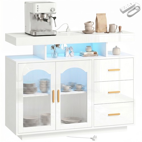 Homcom high gloss sideboard - high,