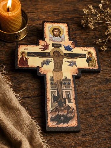 Orthodox wall cross with - wall,