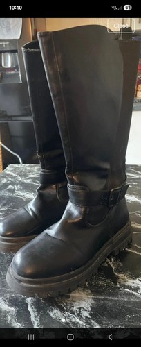 Girls black biker boots size - biker,