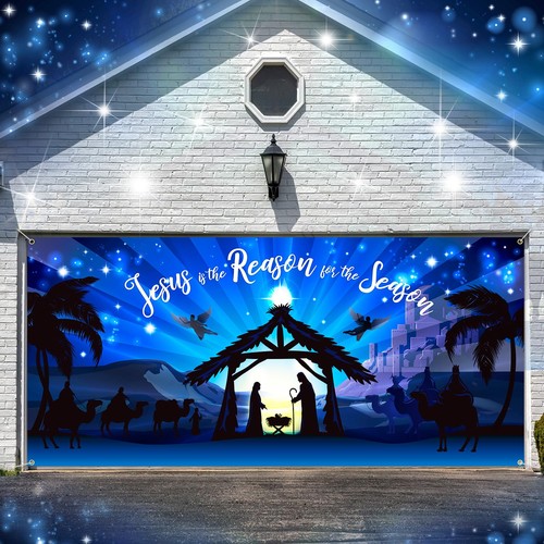 Christmas garage door - christmas,