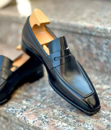 Handmade mens black leather - handmade,