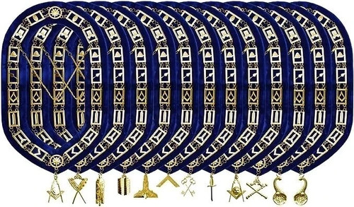 Masonic blue lodge gold chain - blue,