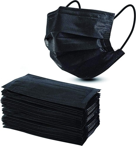 2000x black face masks mouth - black,