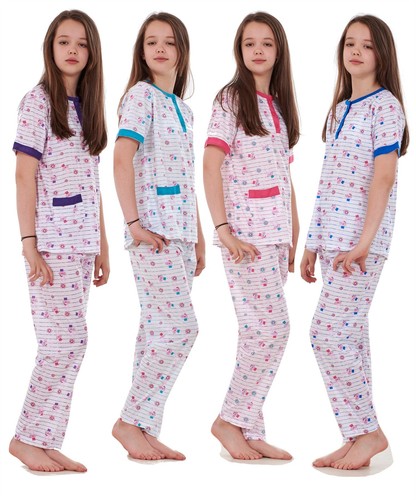 Girls short sleeve pajamas set - sleeve,