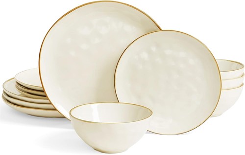 12pc stoneware dinner set - stoneware,