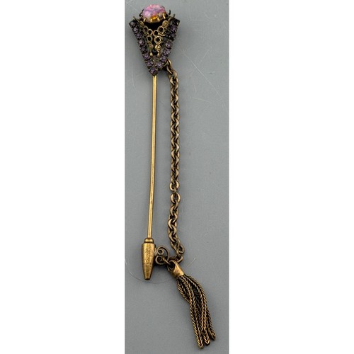 Vintage hobé stick pin faux - stick,