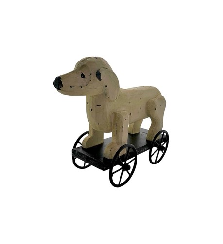 Dog cart wheels figurine - on,
