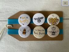 Bee, Queen Bee, Honey, Bee Keeper - Button Pin Badge Set
