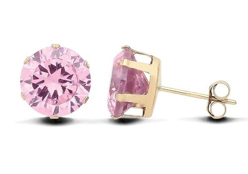 9ct yellow gold pink simulated - 9ct,