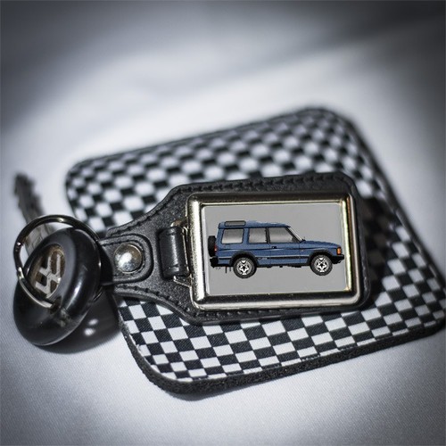 Retro leather look key ring - leather,