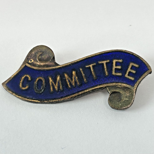 Vintage blue committee scroll - blue,