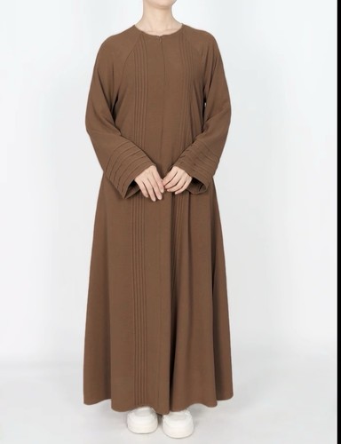 Elegant pleated zipper abaya - elegant,