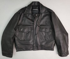 Taylor's Leatherwear Brown Leather Police Motorcycle Biker Jacket 44 S USA MADE