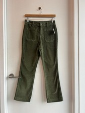 Free People High Time Velvet Kick Flare Pants - Khaki - Size 10