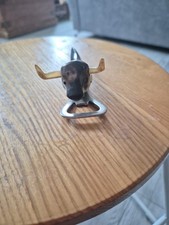 Vintage Collectable Bull Shaped Bottle Opener Made From Horn