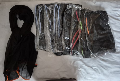Job lot black scarves with - lot, 12