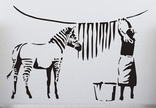 Banksy Graffiti Washed Zebra Stripes Large Vinyl Wall Stickers Classic StreetArt