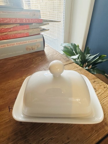 White butter dish - butter,
