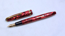 Conway Stewart 85L Fountain Pen. Mbld. Burgundy. Mdm/Brd nib, some flex. G/VGWC