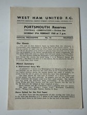 West Ham United x2 football programmes used 1960 sat 27th Feb and Sat12th March 