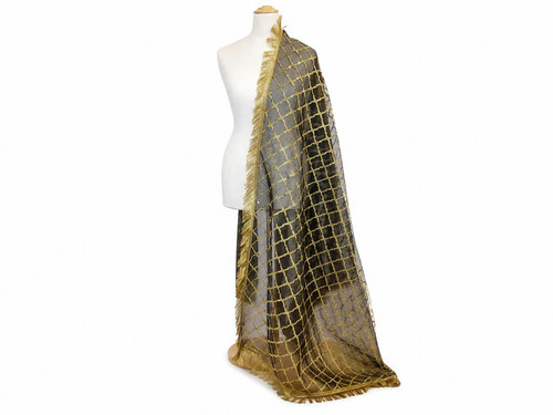 Black organza dupatta - organza, scarf