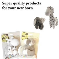 ELLI AND RAFF PLUSH BABY TEETHER/RATTLE FIRST SOFT TOY FOR TINY HANDS