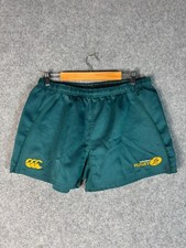 Canterbury Australian Rugby Shorts Mens Size 40 Green Elastic Waist Sports Logo