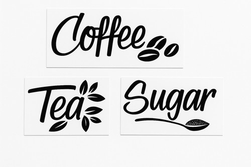 Coffee tea sugar - sticker, set