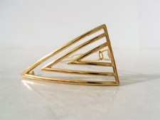 Silver or gold metal triangle