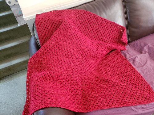 Handmade red alpaca wool - red, large
