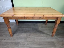 Pine Table With 2 Drawers