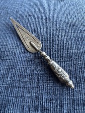 antique edwardian novelty sterling silver trowel bookmark