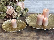 Round Gold Candle Tray, Brass