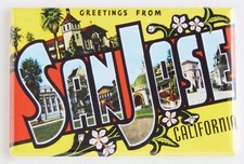 Greetings from San Jose California FRIDGE MAGNET travel souvenir
