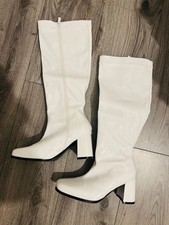 Size white gogo boots - white,