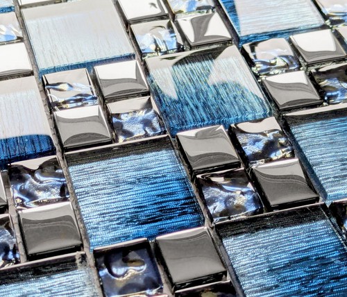 Blue iridescent glass foil - glass, &