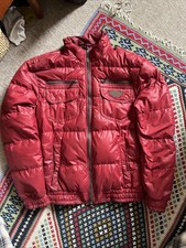 Harmont & Blaine Red Burgundy Down Puffer Bomber Jacket M Italian Designer Rare