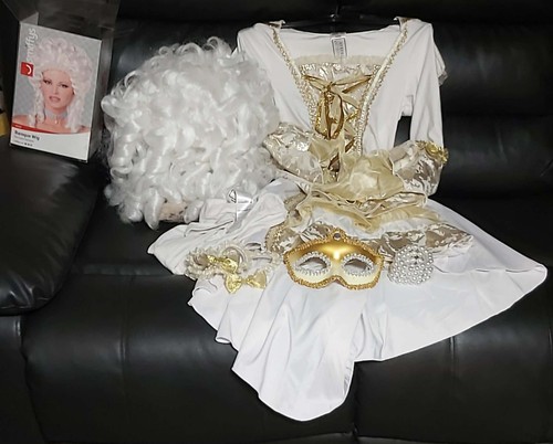 Sexy white gold pirate costume - white,
