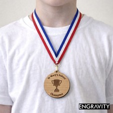 Engraved Wooden Medals 55mm