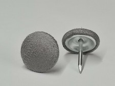 Upholstery Buttons, Grey Faux Suede Upholstery Nail Back Button 18mm and 23mm