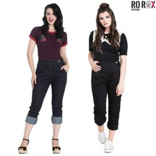 Hell Bunny Charlie Capri Jeans 1950's Denim Vintage Retro 3/4 Trousers Pants