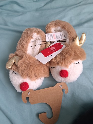 Christmas reindeer slippers - reindeer,
