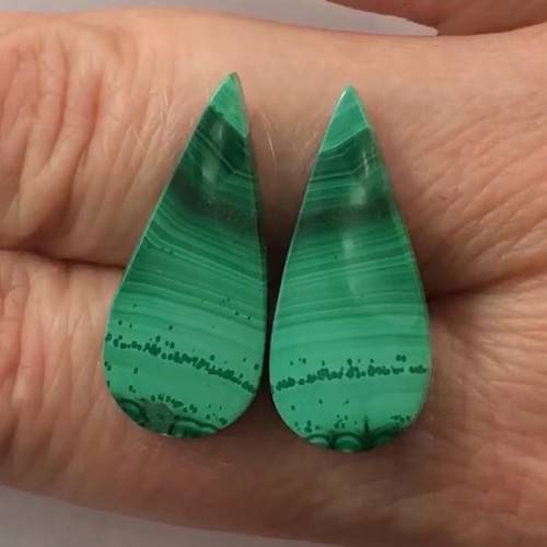 Malachite matched pair pear