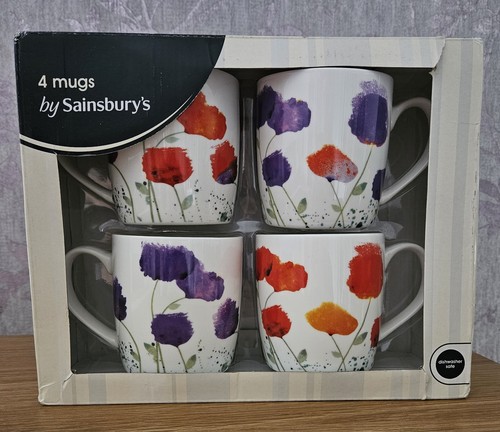 Sainsbury floral mugs - floral, set