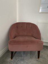 Made.com velvet Margot Accent chair old rose/dusty pink RRP £399
