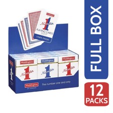 Waddingtons No.1 Classic Playing Cards Red and Blue Genuine - Full Box of 12